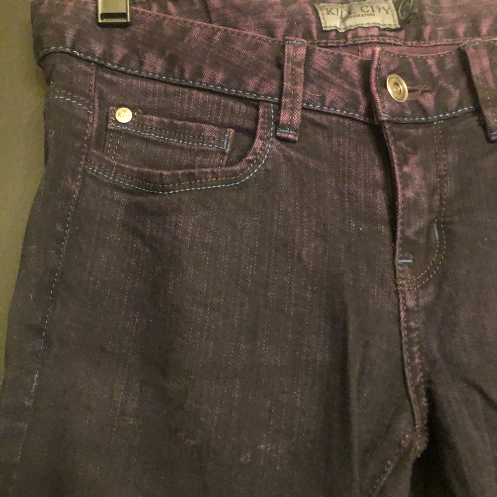 kill city lip service purple ombré skinny jeans